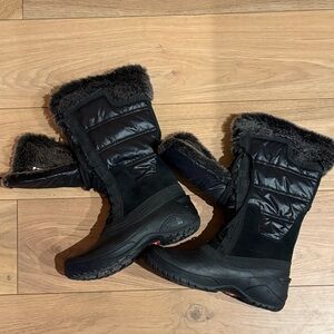 The North Face Black Winter Boots with Faux Fur